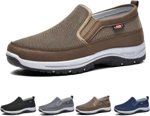 Breathable Orthopedic Travel Plimsolls, Non-Slip Air Sneakers, Men's Arch Support Slip-on Canvas Loafers
