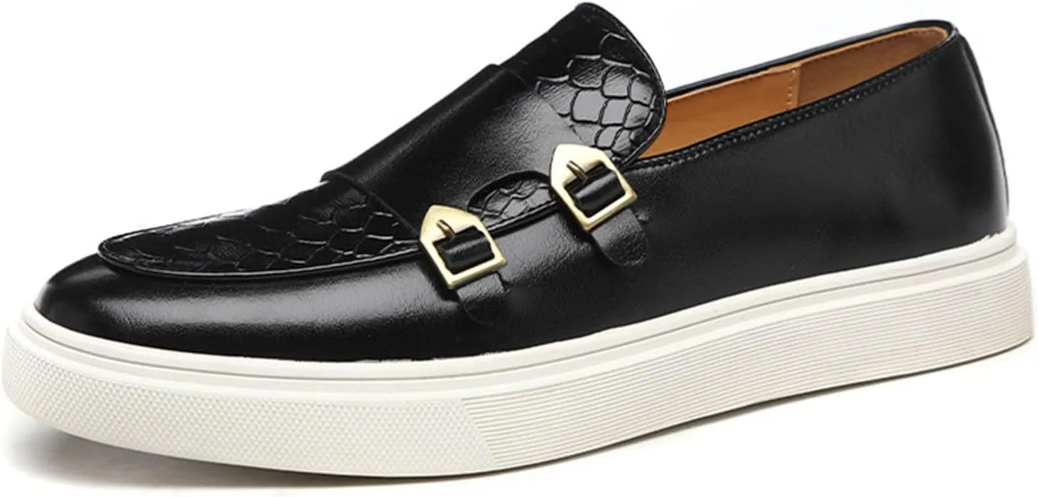 ByErz Men' S Casual Shoes Leather Dress Sneakers Business Loafers Shoes for Men Breathable Fashion Sneakers