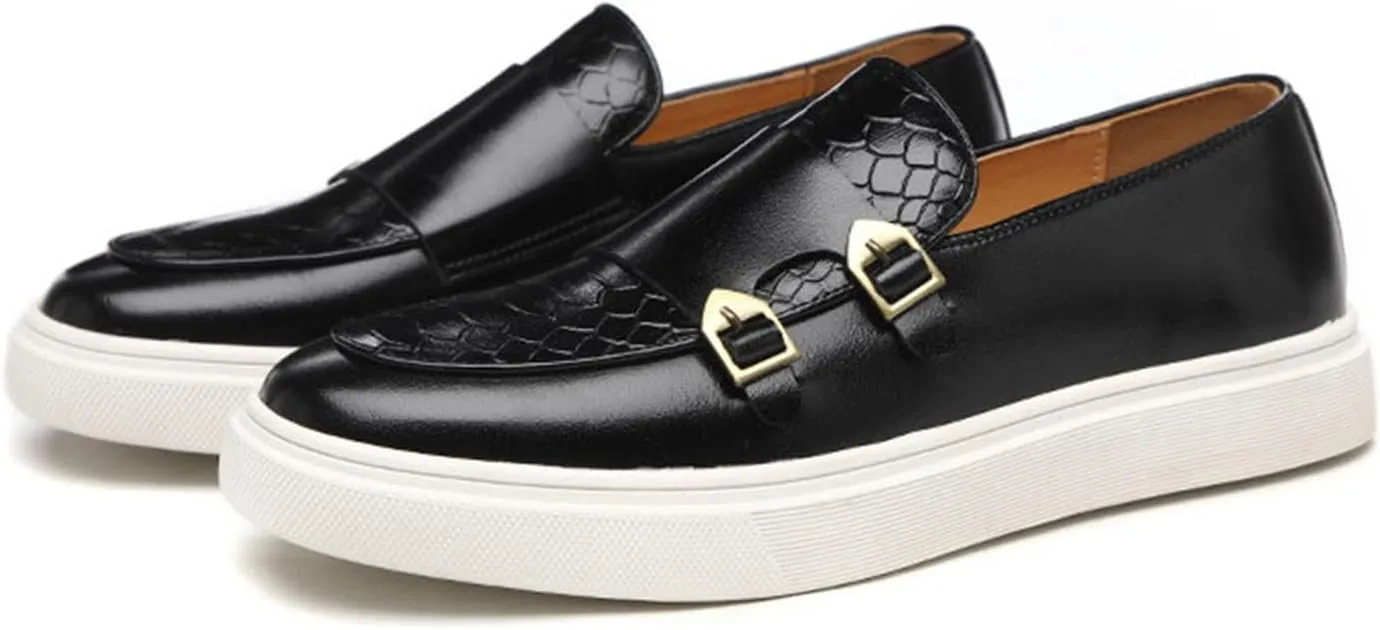 ByErz Men' S Casual Shoes Leather Dress Sneakers Business Loafers Shoes for Men Breathable Fashion Sneakers