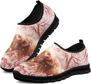 Cartoon Cattle Print Slip on Shoes for Women Loafers Hands Free Shoes Running Sneakers