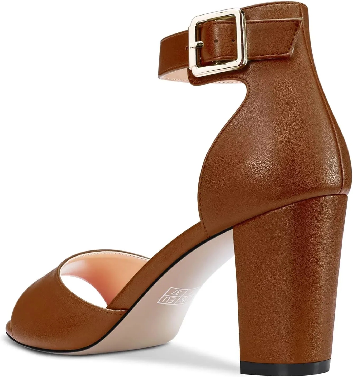 Castamere Women Chunky Block High Heel Peep Open Toe Sandals Ankle Strap Buckle Office Party Dress Shoes