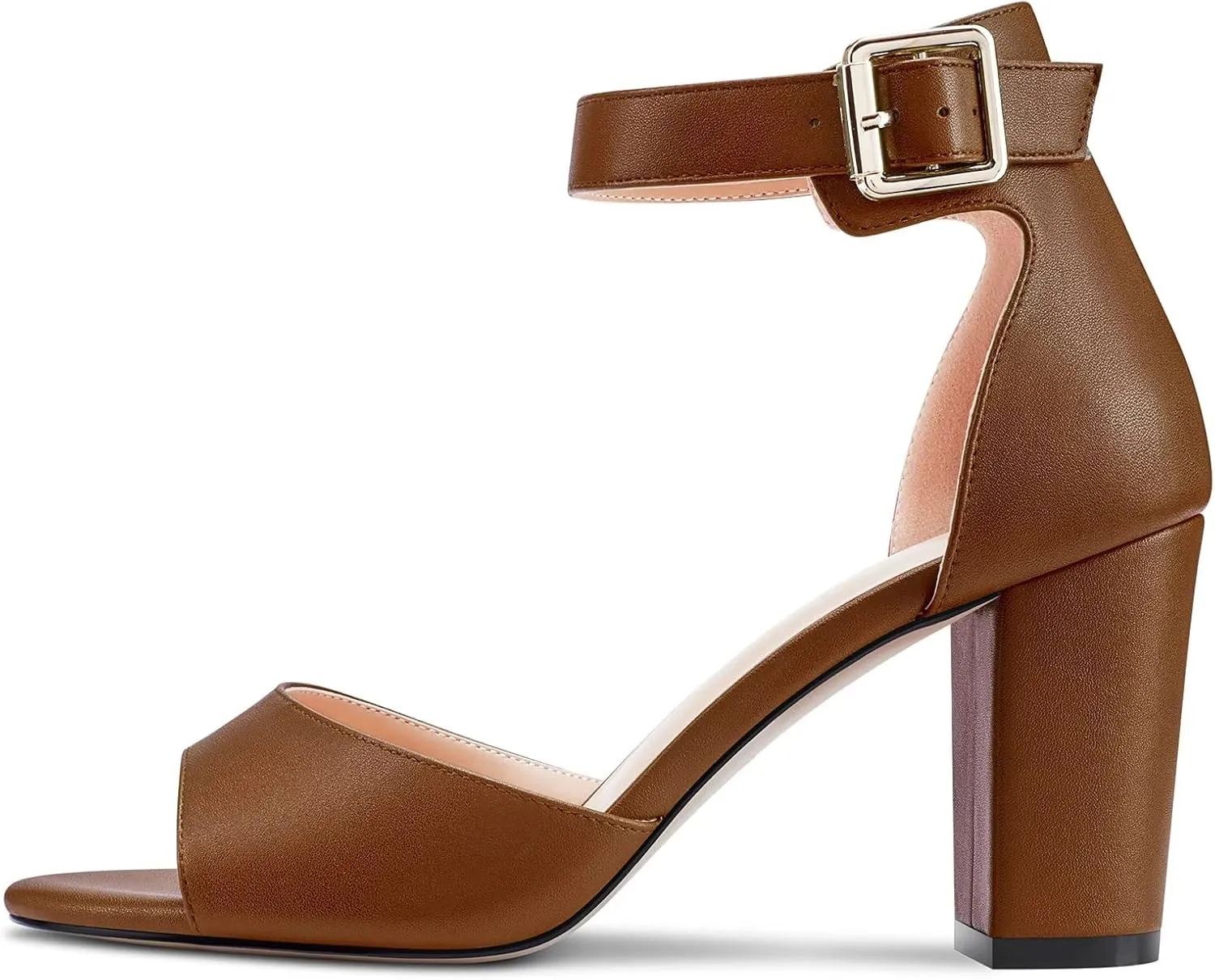 Castamere Women Chunky Block High Heel Peep Open Toe Sandals Ankle Strap Buckle Office Party Dress Shoes