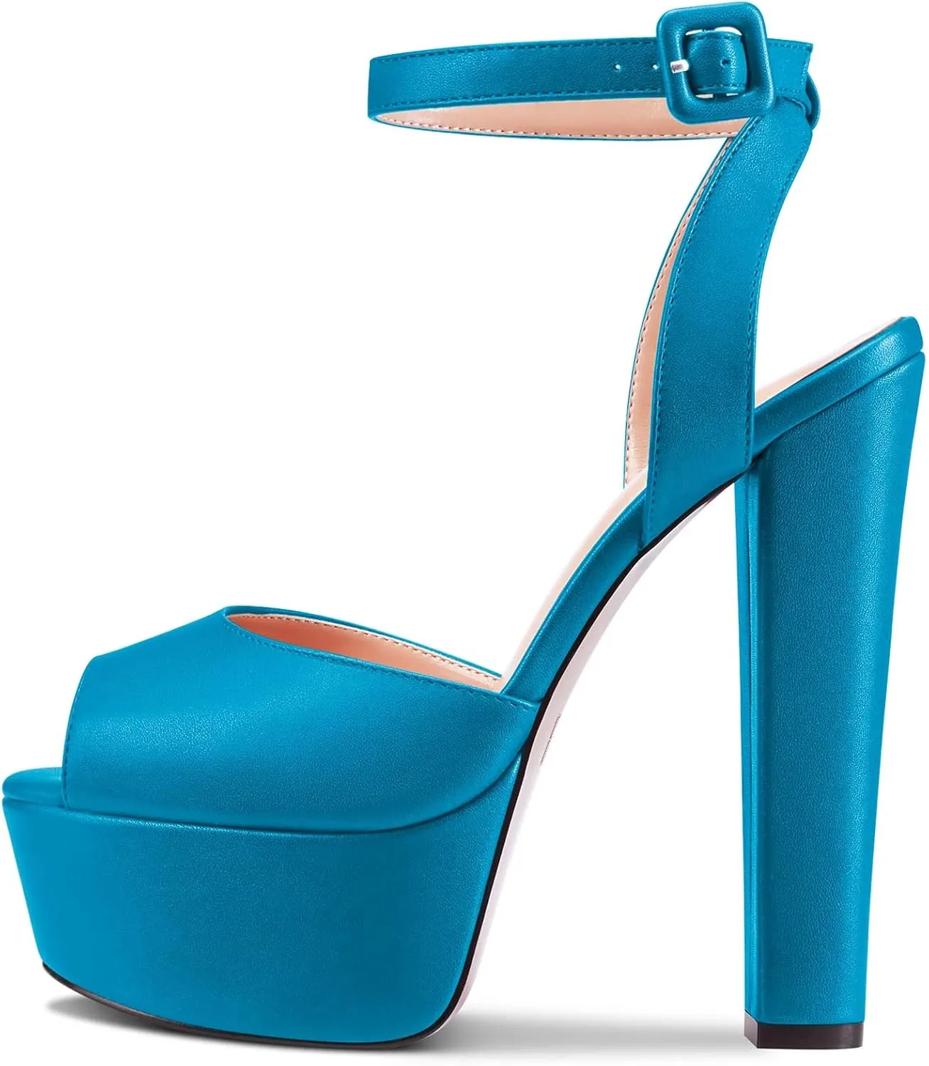 Castamere Women Chunky Block High Platform Heel Peep Open Toe Sandals Ankle Strap Slingback Buckle Party Shoes