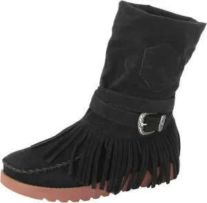 Casual Fashion Women Ankle Boots Women's Boots Ankle Boots Casual Retro Fringe Tassel Round Toe Flat Women's Boots