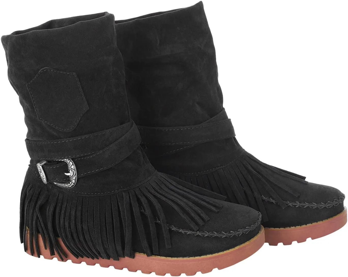 Casual Fashion Women Ankle Boots Women's Boots Ankle Boots Casual Retro Fringe Tassel Round Toe Flat Women's Boots