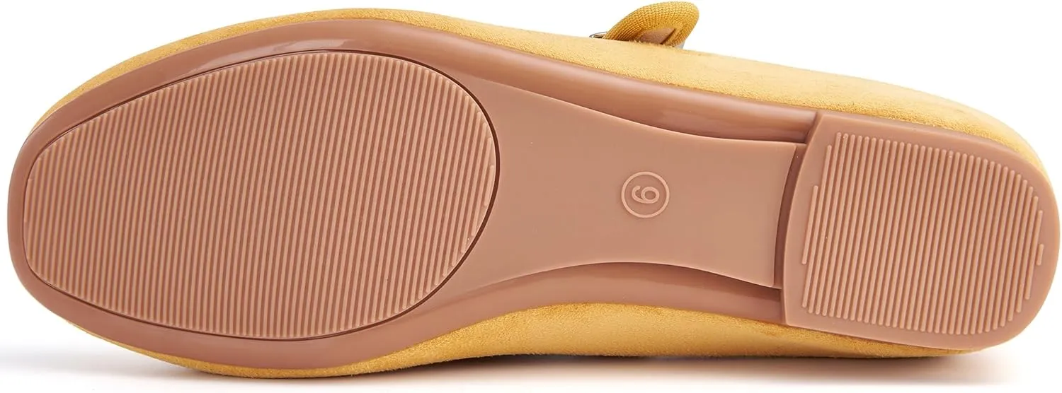 Cestfini Mary Jane Shoes Women Slip on Ballet Flat Dressy Comfortable Round Toe Black Flats Shoes Ankle Strap Flats for Women