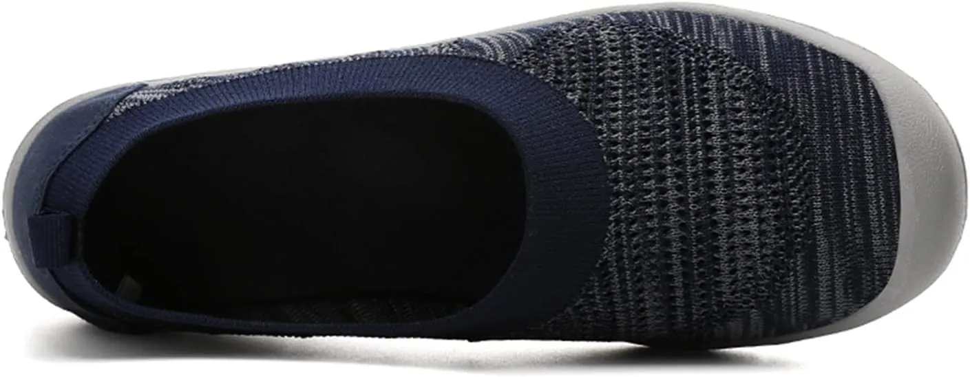 ChicWind Women's Easy Slip on Sock Shoes Round Toe Mesh Nurse Flat Sneakers Work Loafers