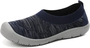 ChicWind Women's Easy Slip on Sock Shoes Round Toe Mesh Nurse Flat Sneakers Work Loafers