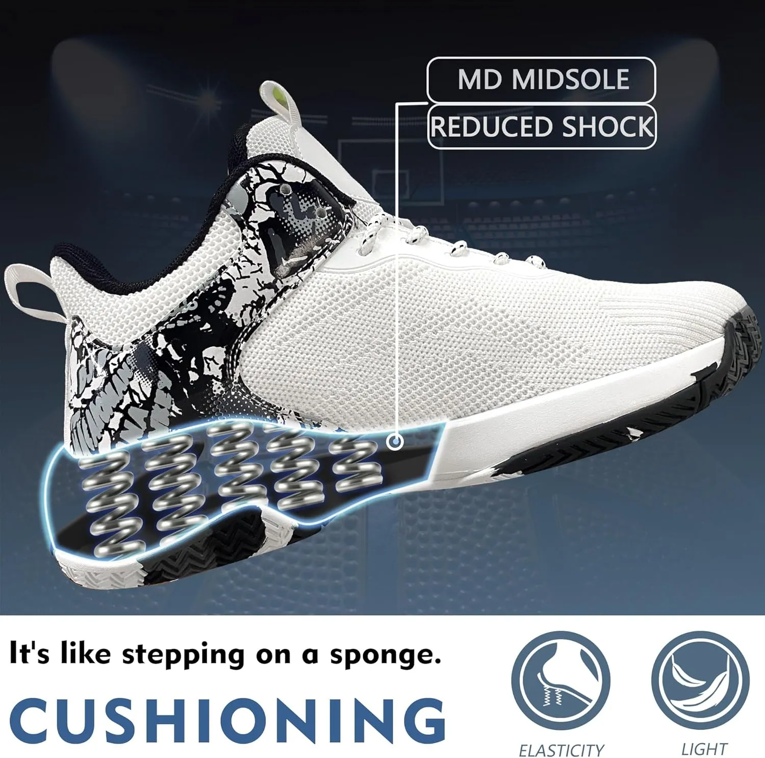 CJSPORX Mens Basketball Shoes Breathable Non Slip Running Fashion Sneakers