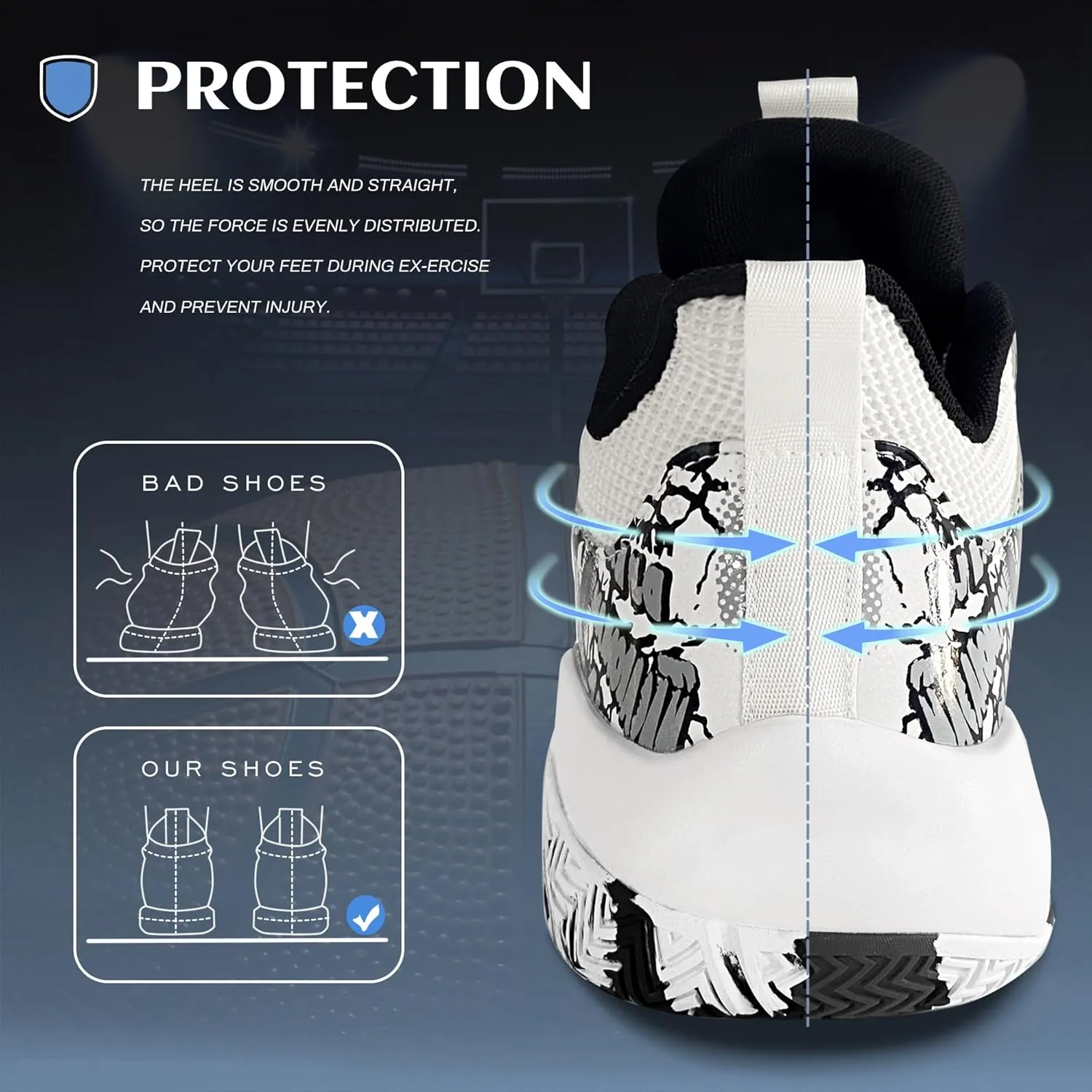 CJSPORX Mens Basketball Shoes Breathable Non Slip Running Fashion Sneakers