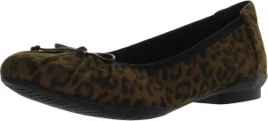 Clarks Womens Sara Aster Suede Slip-On Ballet Flats Tan 7.5 Medium (B,M)
