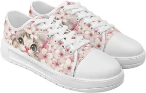 Classic Fashion Sneakers Canvas Shoes for Women Lace Up Low Top Canvas Casual Sneakers Lightweight Breathable Wide Toe Shoes