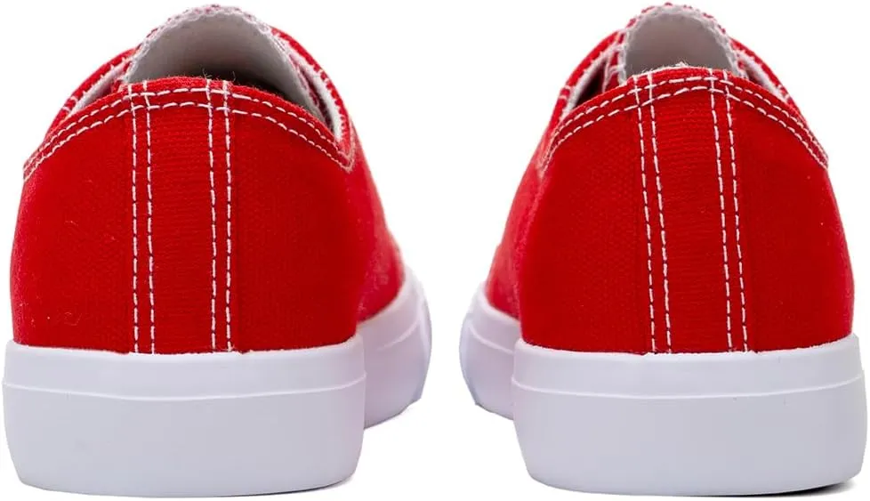 Classic Unisex Low-Top Canvas Sneakers – Boys Girls and Toddler Casual Lace-Up Shoes with Rubber Sole, Includes Extra White Shoelaces
