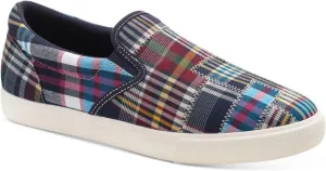 Clubroom Mens Navy Plaid Padded Goring Tate Round Toe Platform Slip On Sneakers Shoes 9 M