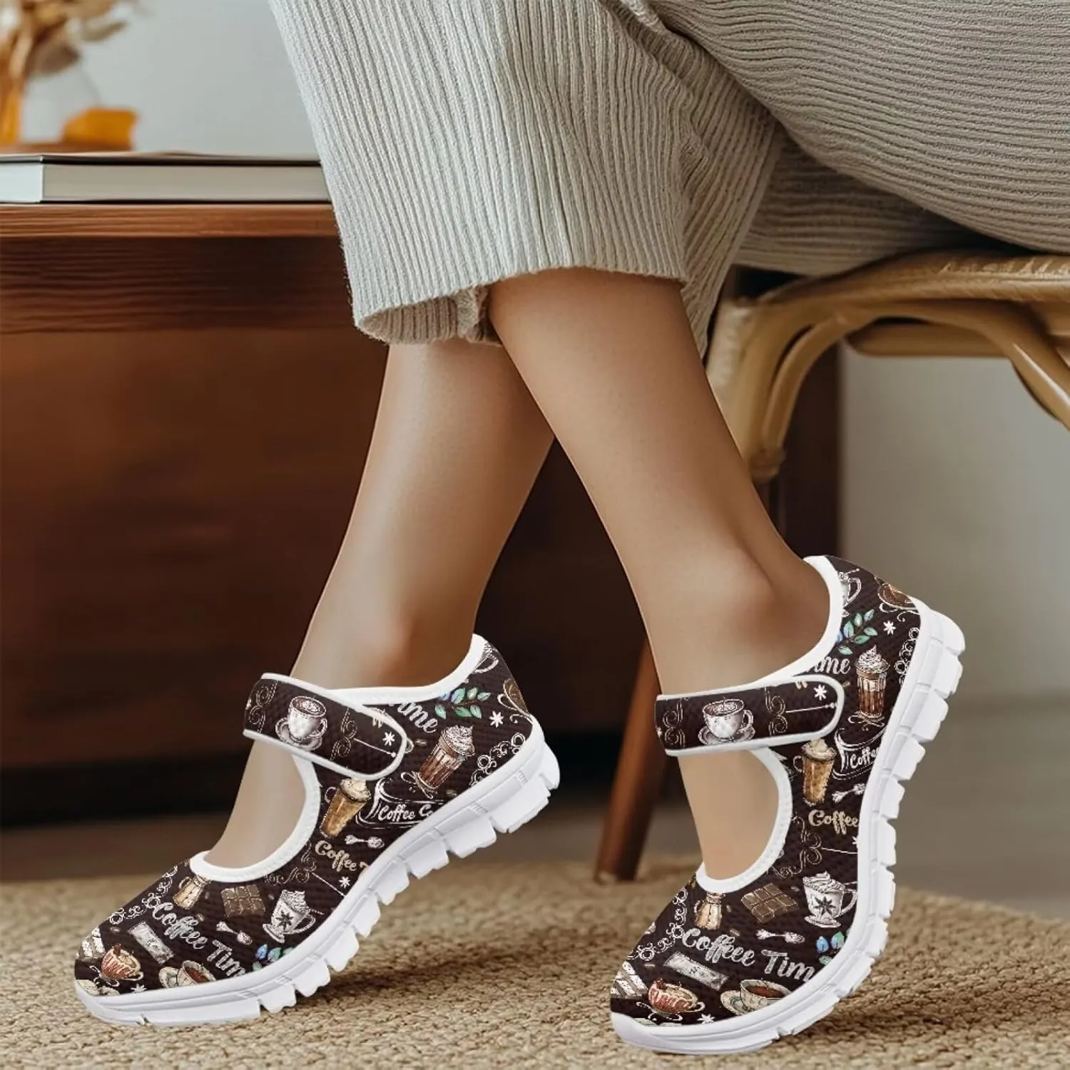 Coloranimal Mary Jane Shoes Women Casual Flat Shoes Women Dress Comfortable Mary Jane Flats Comfortable Walking Shoes Slip On Shoes Footwear