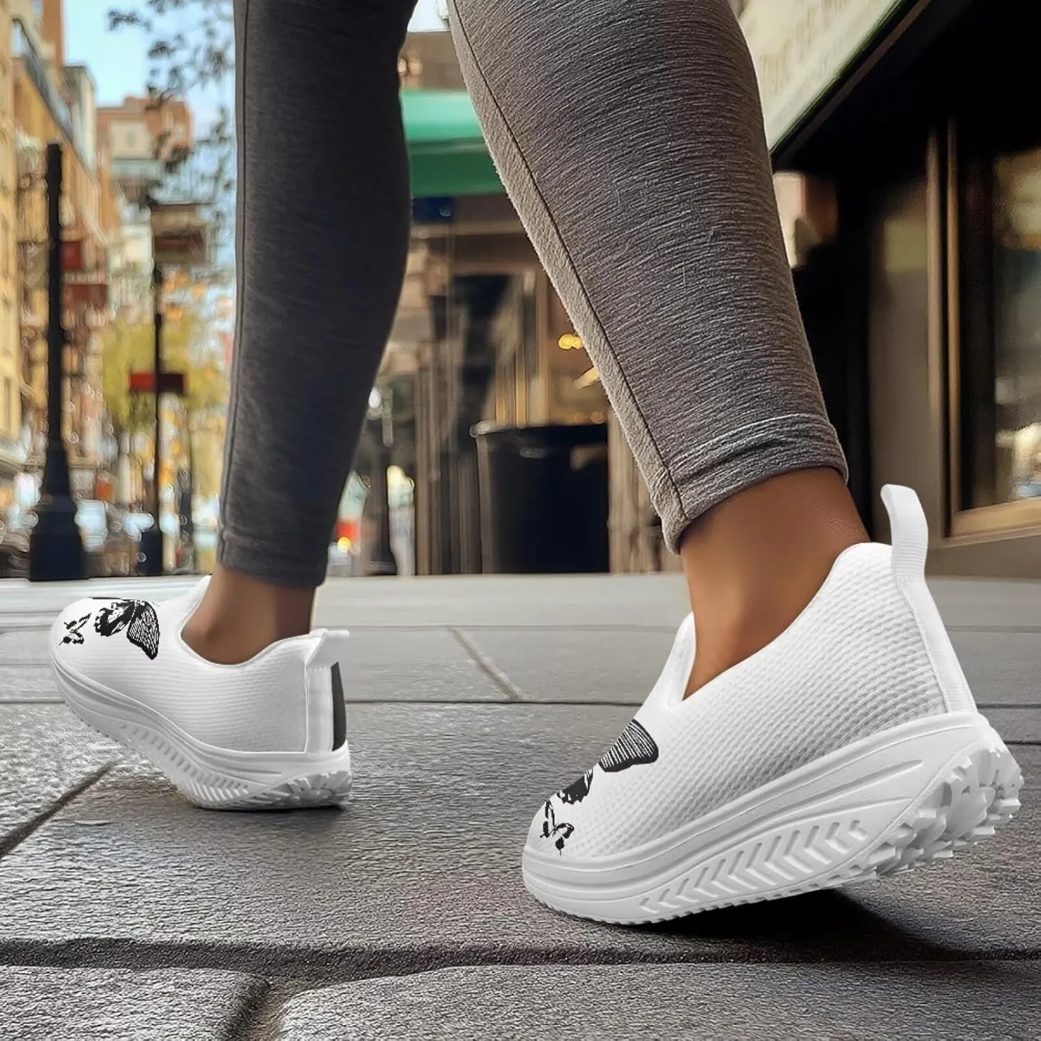 Coloranimal Platform Sneakers for Women Fashion Platform Loafers Slip On Shoes Womens Loafers High Top Athletic Sneakers Non Slip Ladies Jogging Shoes