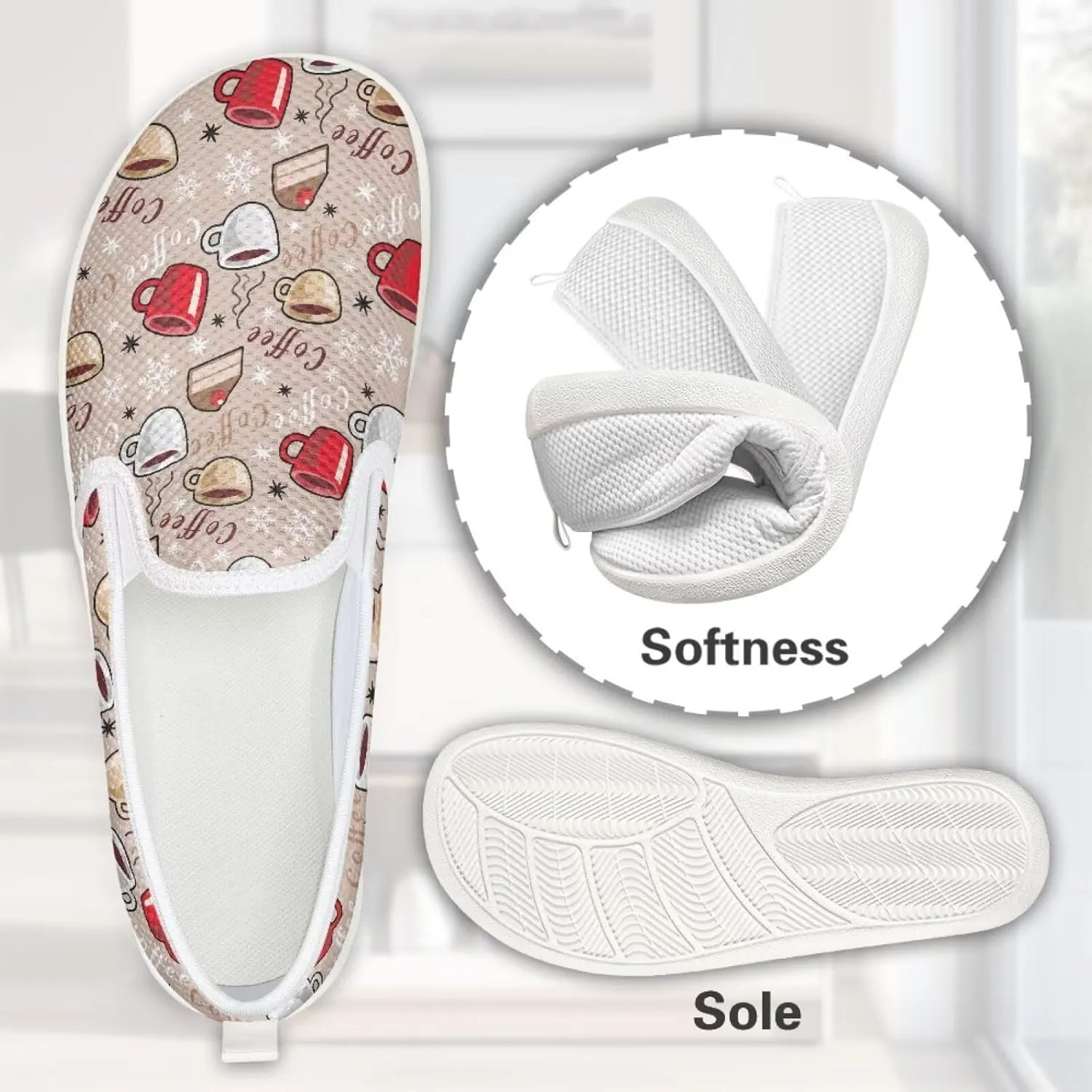Comfort Casual Shoes for Women Slip On Shoes Wide Width Womens Flats Shoes