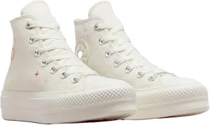 Converse Women's Chuck Taylor All Star Lift Sneakers, Egret/Fever Dream/Egret, Off White, Print, 11 Medium US