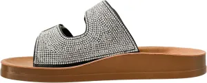 Corkys Footwear Let's Be Real Sandals - Featuring Two Adjustable Straps, A Rhinestone Covered Upper, Easy on and Off, and Comfy Insoles For All Day Wear