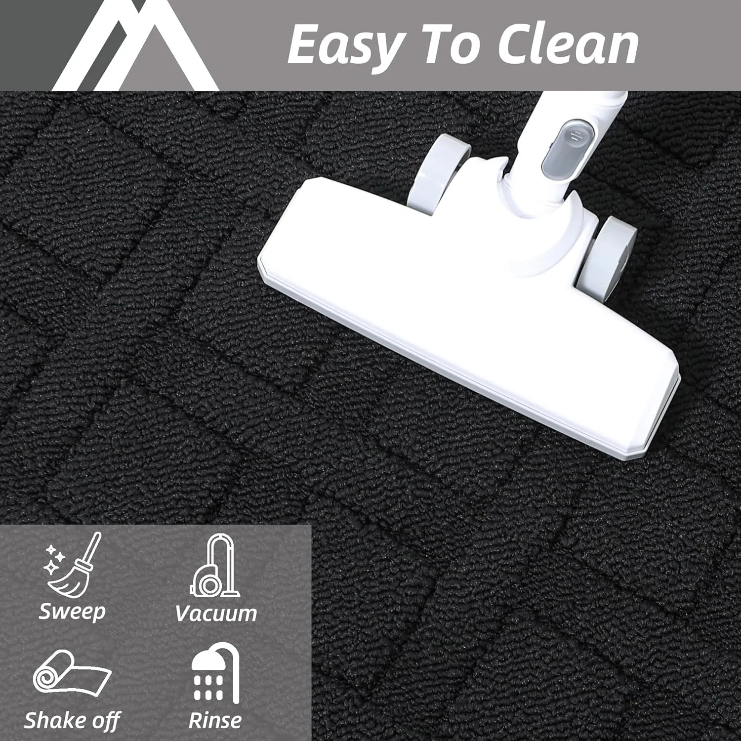 COSY HOMEER Door Mat Indoor Entrance, Non-Slip Absorbent Doormat for Front Door, Low-Profile Entryway Mat for Muddy Paws, Washable Dirt Trapper Mats (24"x36", Black)