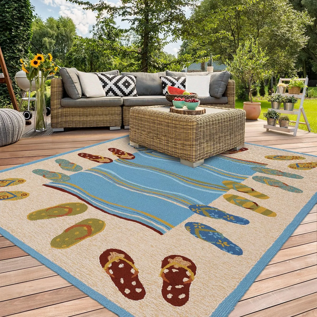 Couristan Covington Sandals Indoor/Outdoor Area Rug, 3'6" x 5'6", Sand-Multicolor