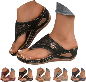 Crystal Sandals for Women 2025 Platform flip Flops with Arch Support for Womens Slippers Summer Cute Dress Shoes