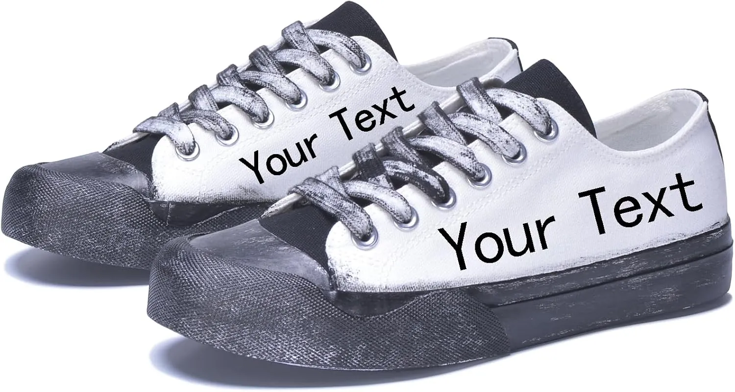 Custom Men's Canvas Low Top Fashion Sneaker Customized Personalized Cosplay Design with Photo Lace-up Classic Casual Shoes for Women Gift