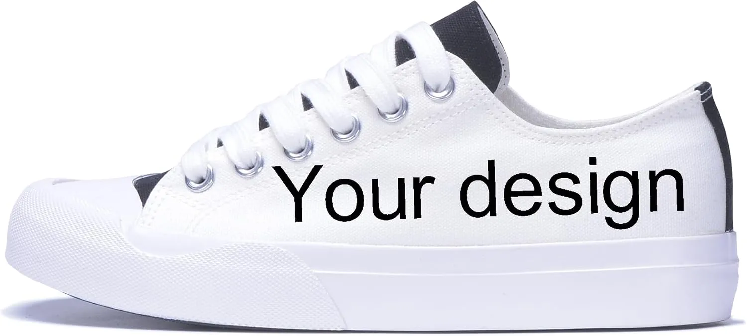 Custom Men's Canvas Low Top Fashion Sneaker Customized Personalized Cosplay Design with Photo Lace-up Classic Casual Shoes for Women Gift