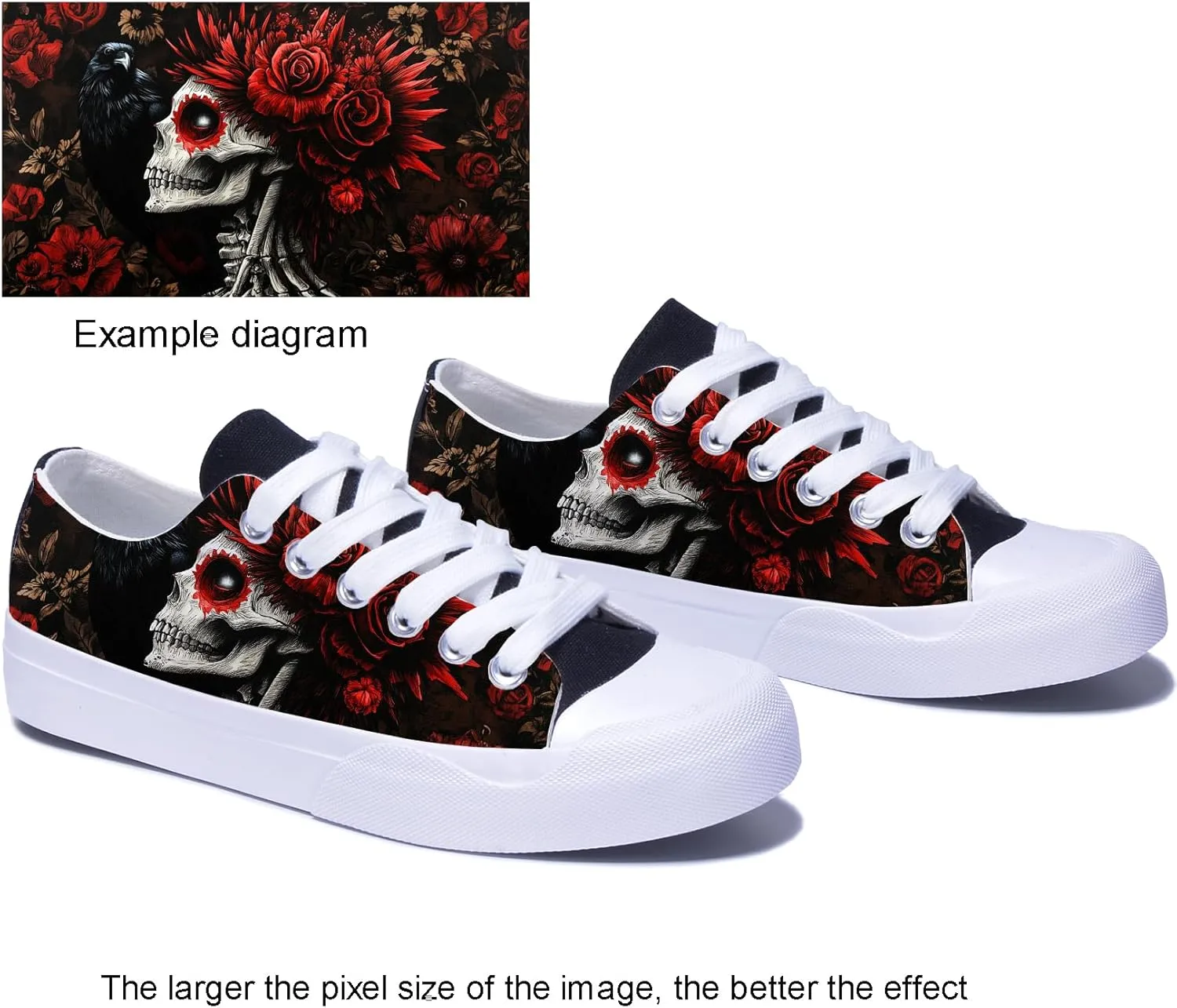 Custom Men's Canvas Low Top Fashion Sneaker Customized Personalized Cosplay Design with Photo Lace-up Classic Casual Shoes for Women Gift
