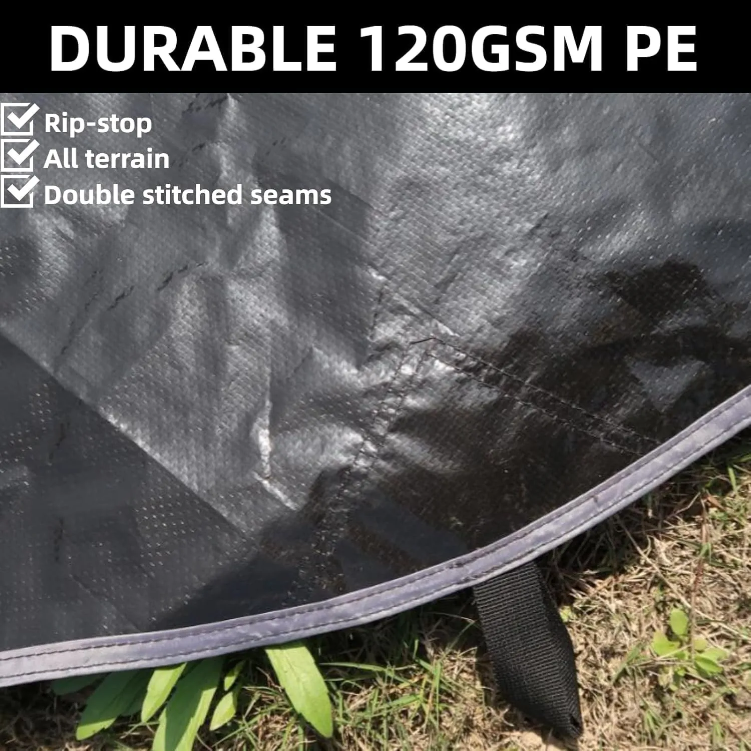 DANCHEL OUTDOOR 13x9.8ft Canvas Camping Tarp with 7.87ft Poles, Yurt Tent Footprint Waterproof Glamping Tent Tarp for Hammock Rain Fly Hiking Picnic