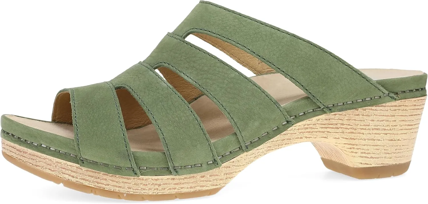 Dansko Lyndi Slide Sandals for Women - Caged-Style Design with Leather Uppers and Lightweight Rubber Outsole
