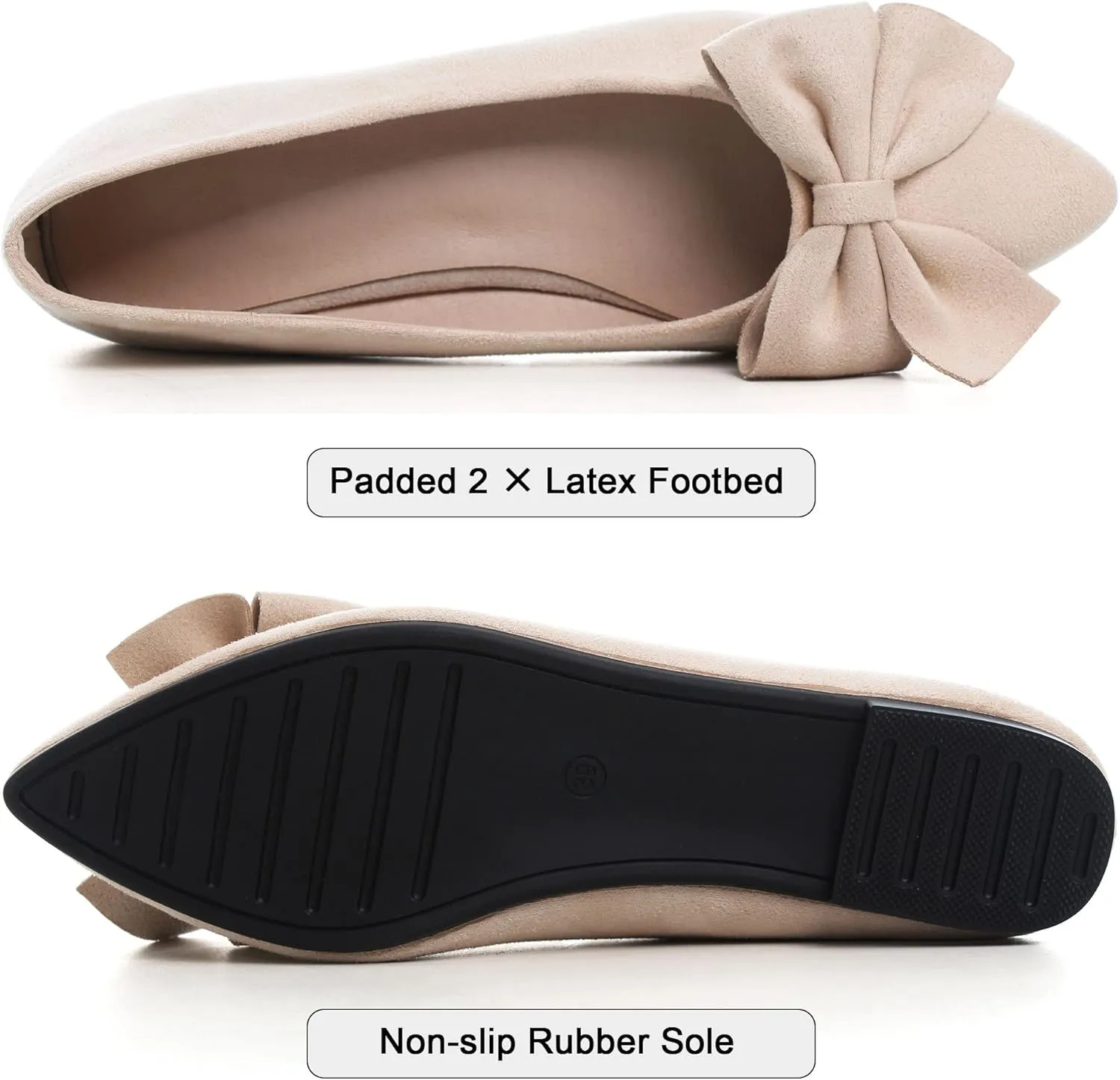 Dear Time Women's Ballet Flats Dress Ballet Shoes Slip on for Office Work Comfortable Shoes