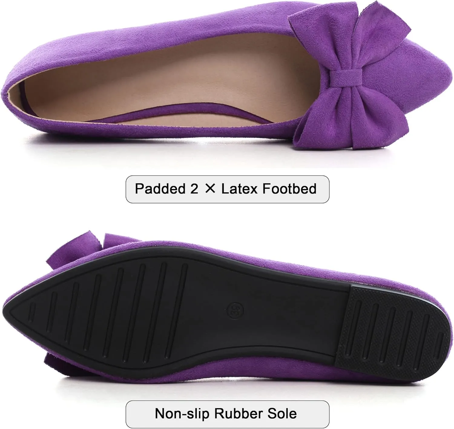 Dear Time Women's Ballet Flats Dress Ballet Shoes Slip on for Office Work Comfortable Shoes