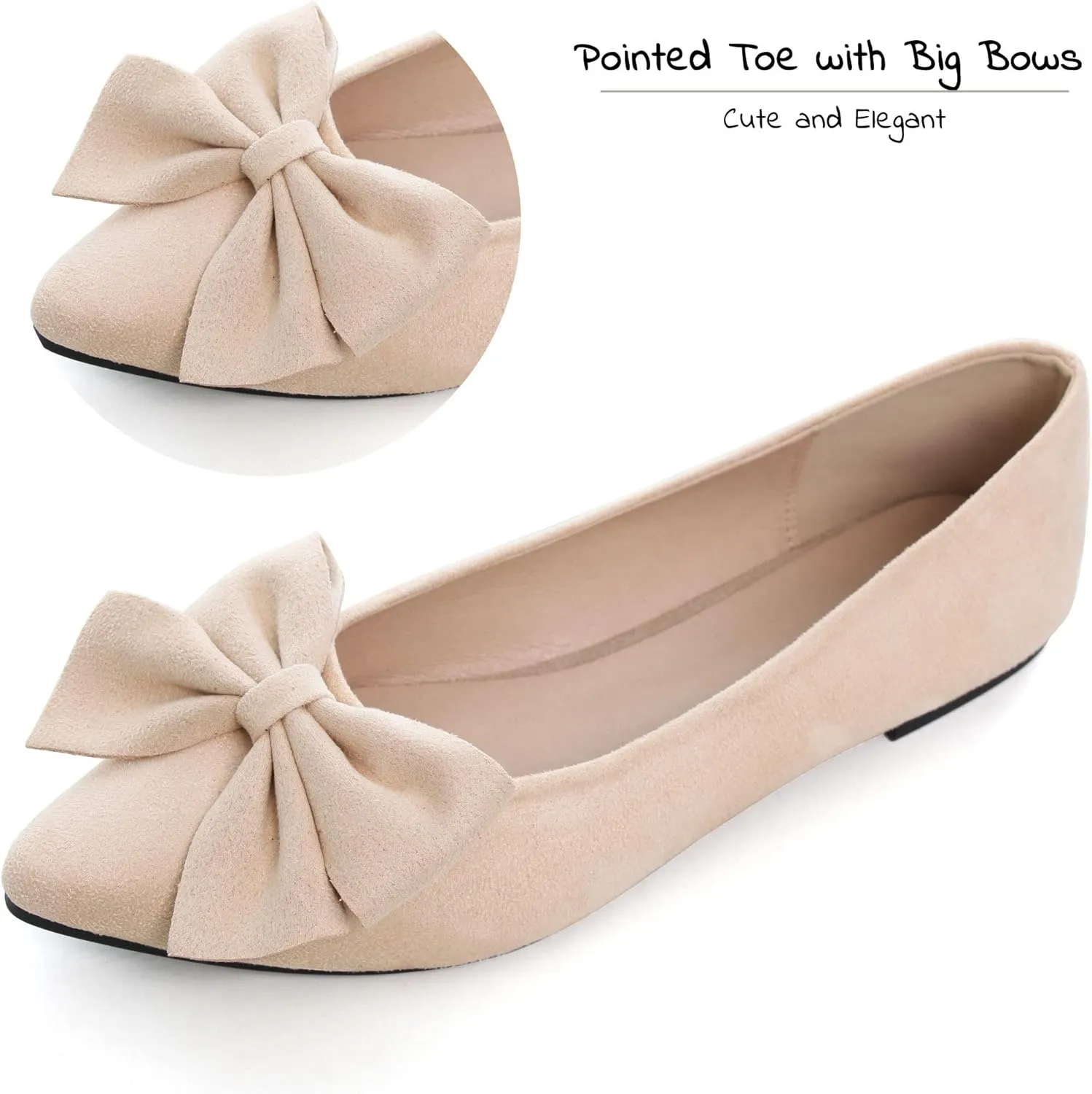 Dear Time Women's Ballet Flats Dress Ballet Shoes Slip on for Office Work Comfortable Shoes