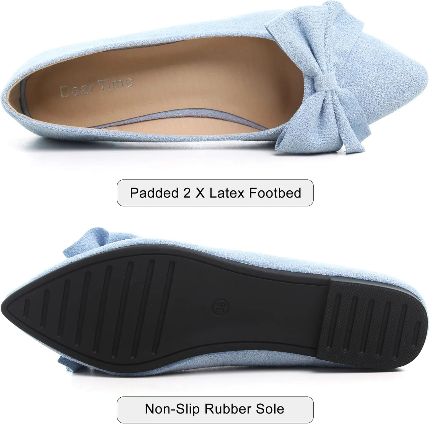 Dear Time Women's Ballet Flats Dress Ballet Shoes Slip on for Office Work Comfortable Shoes