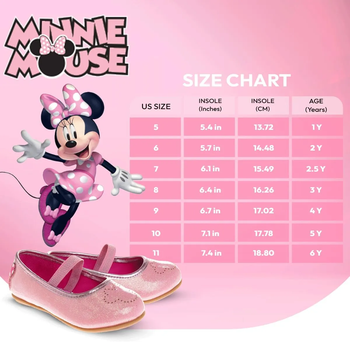 Disney Girls Mary Jane Flats - Kids Character Princess Dress up Slip-on Shoes (Toddler/Little Kid)