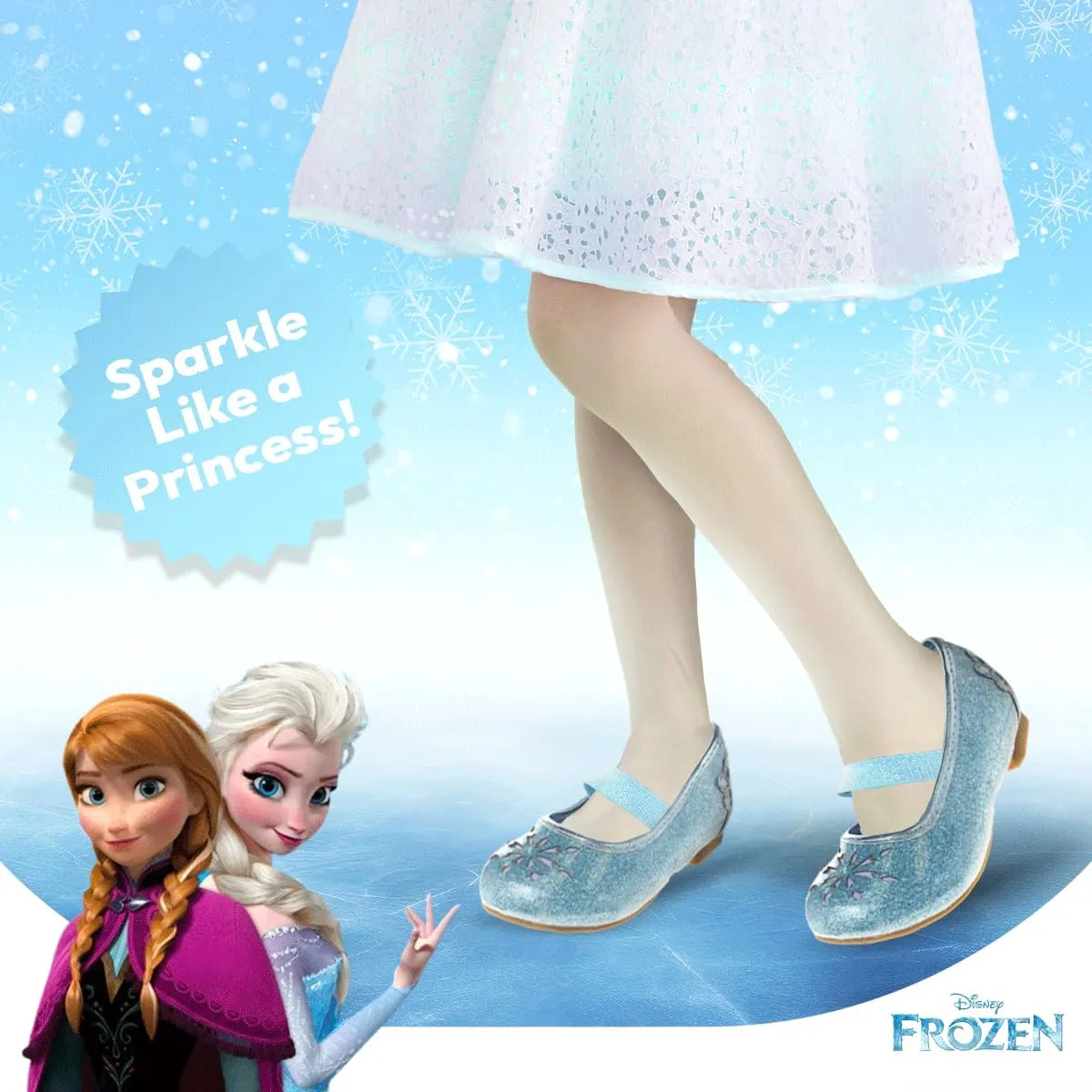 Disney Girls Mary Jane Flats - Kids Character Princess Dress up Slip-on Shoes (Toddler/Little Kid)