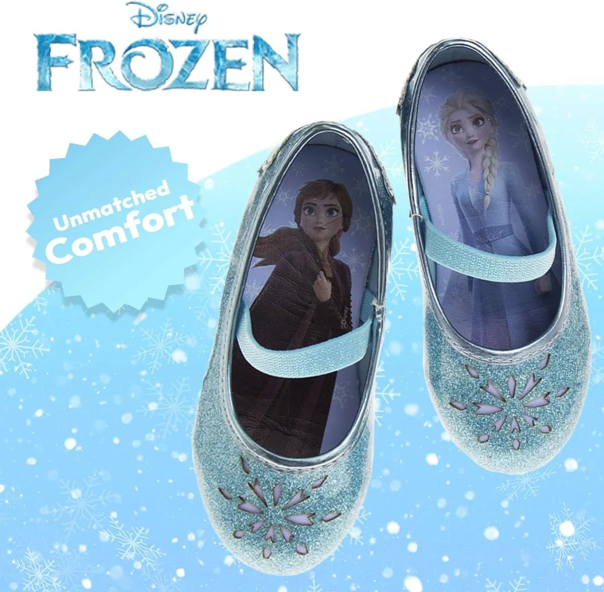 Disney Girls Mary Jane Flats - Kids Character Princess Dress up Slip-on Shoes (Toddler/Little Kid)