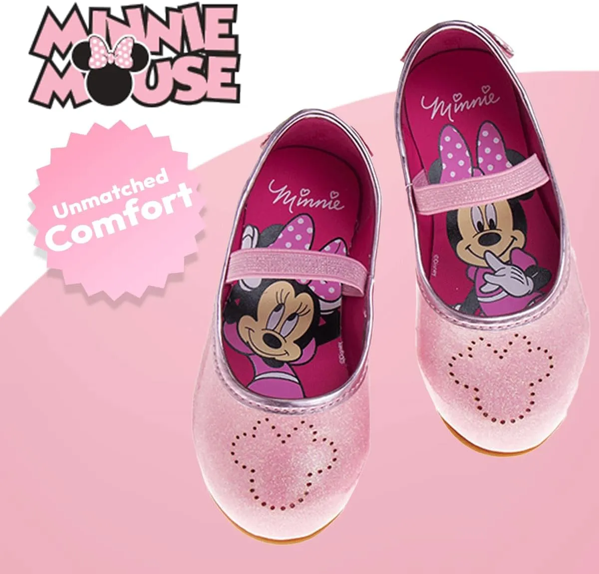 Disney Girls Mary Jane Flats - Kids Character Princess Dress up Slip-on Shoes (Toddler/Little Kid)