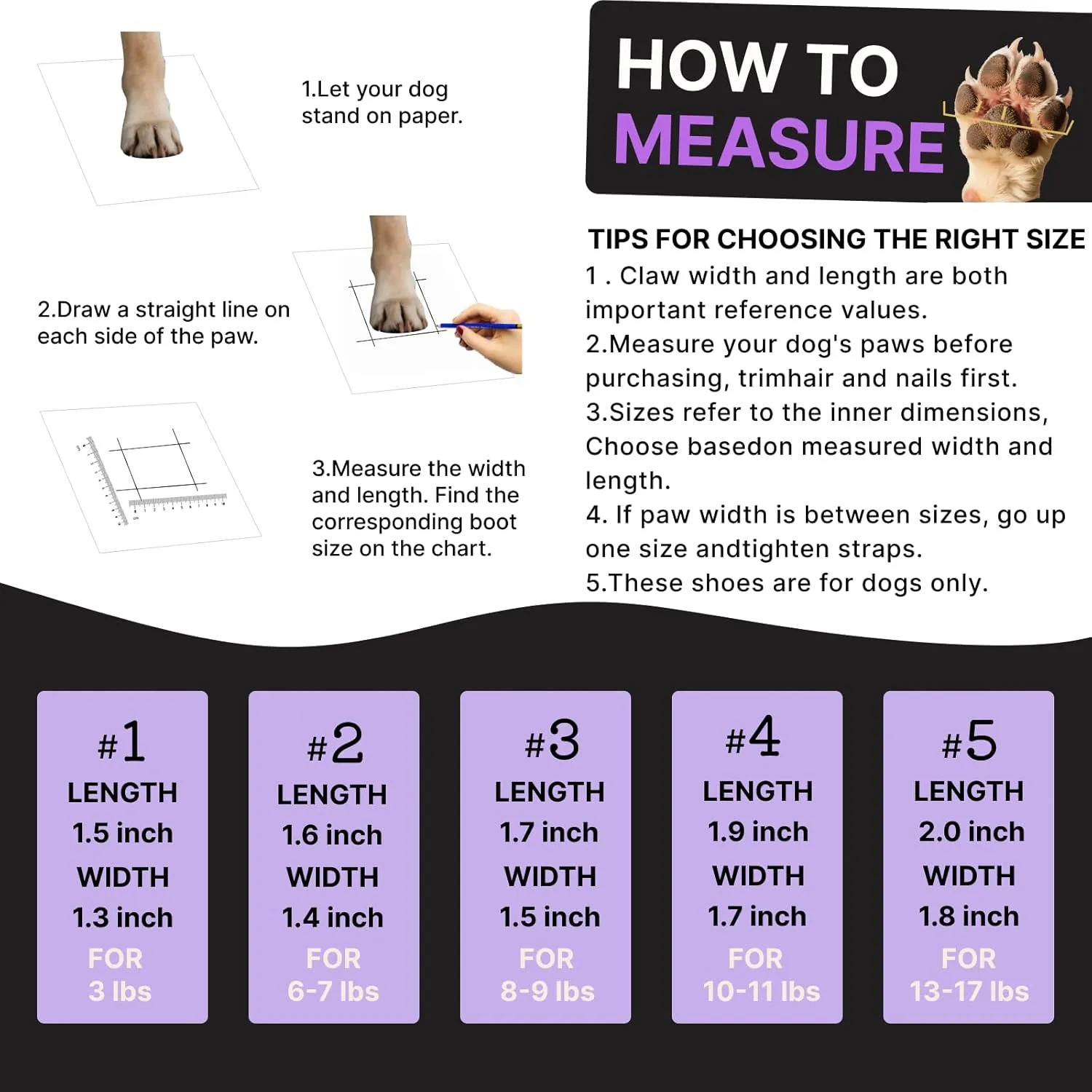 Dog Shoes for Small Dogs, Breathable Puppy Dog Boots & Paw Protectors for Summer Hot Pavement Winter Snow, Dog Booties with Reflective Strips, Anti-Slip Sole for Hardwood Floors (Purple-Size1)