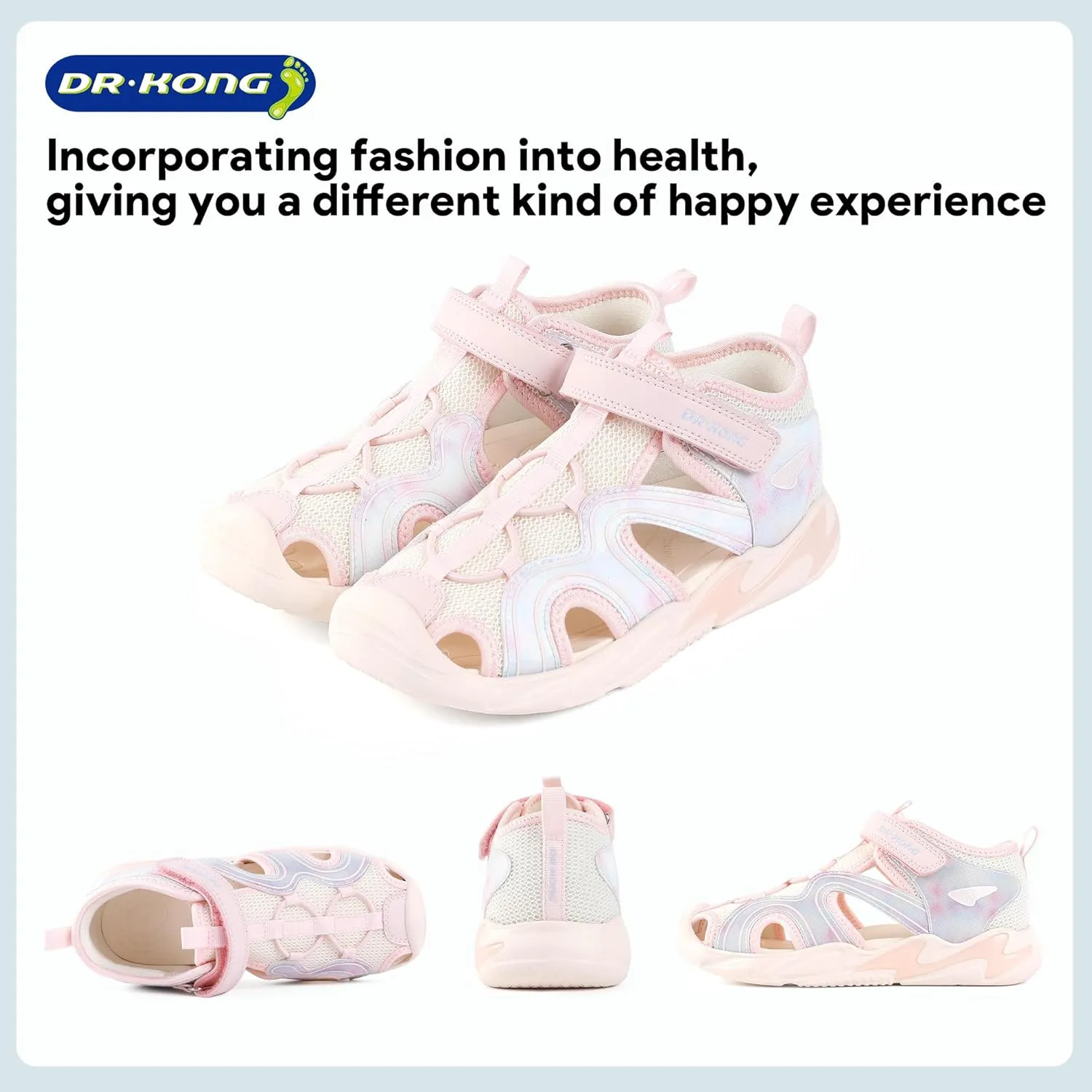Dr Kong Boys Girls Sandals Summer Kids Sports Sandals Closed Toe Lightweight Athletic Hiking Outdoor (Little Kid)