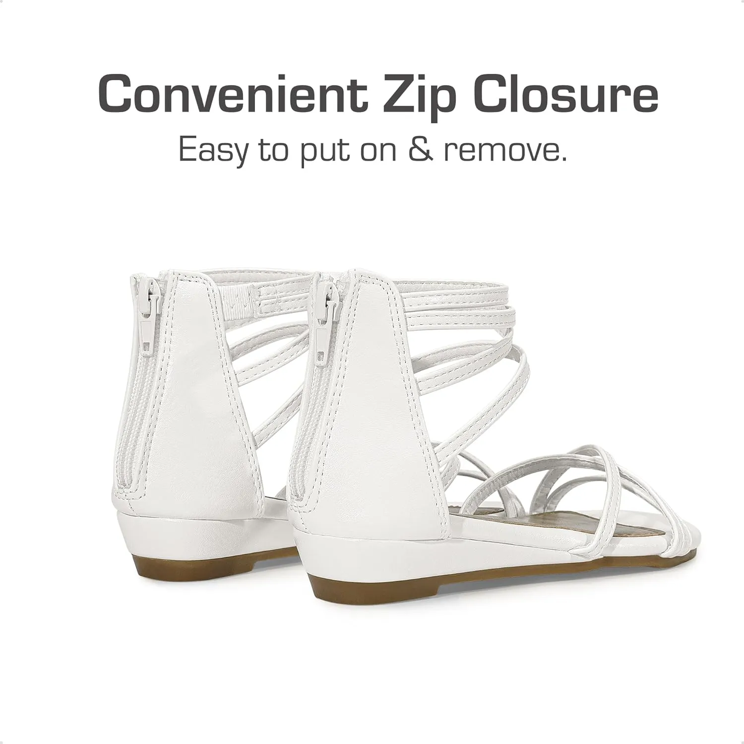 DREAM PAIRS Girls Ankle Strap Flat Sandals Summer Dressy Strappy Gladiator Rhinestones Platform Low Heels Shoes
