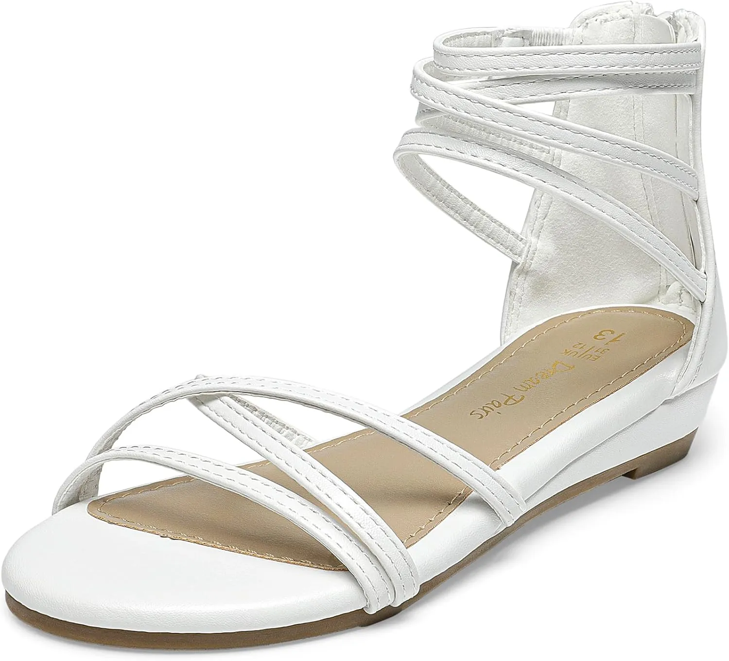 DREAM PAIRS Girls Ankle Strap Flat Sandals Summer Dressy Strappy Gladiator Rhinestones Platform Low Heels Shoes