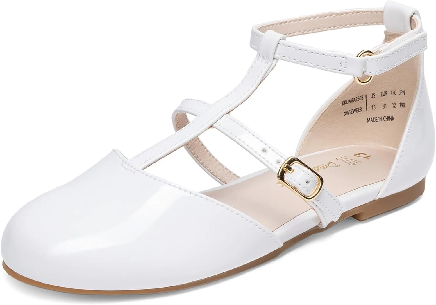 DREAM PAIRS Girls Dress Shoes Mary Jane Flats for Little Girls Party Shoes with T Strap