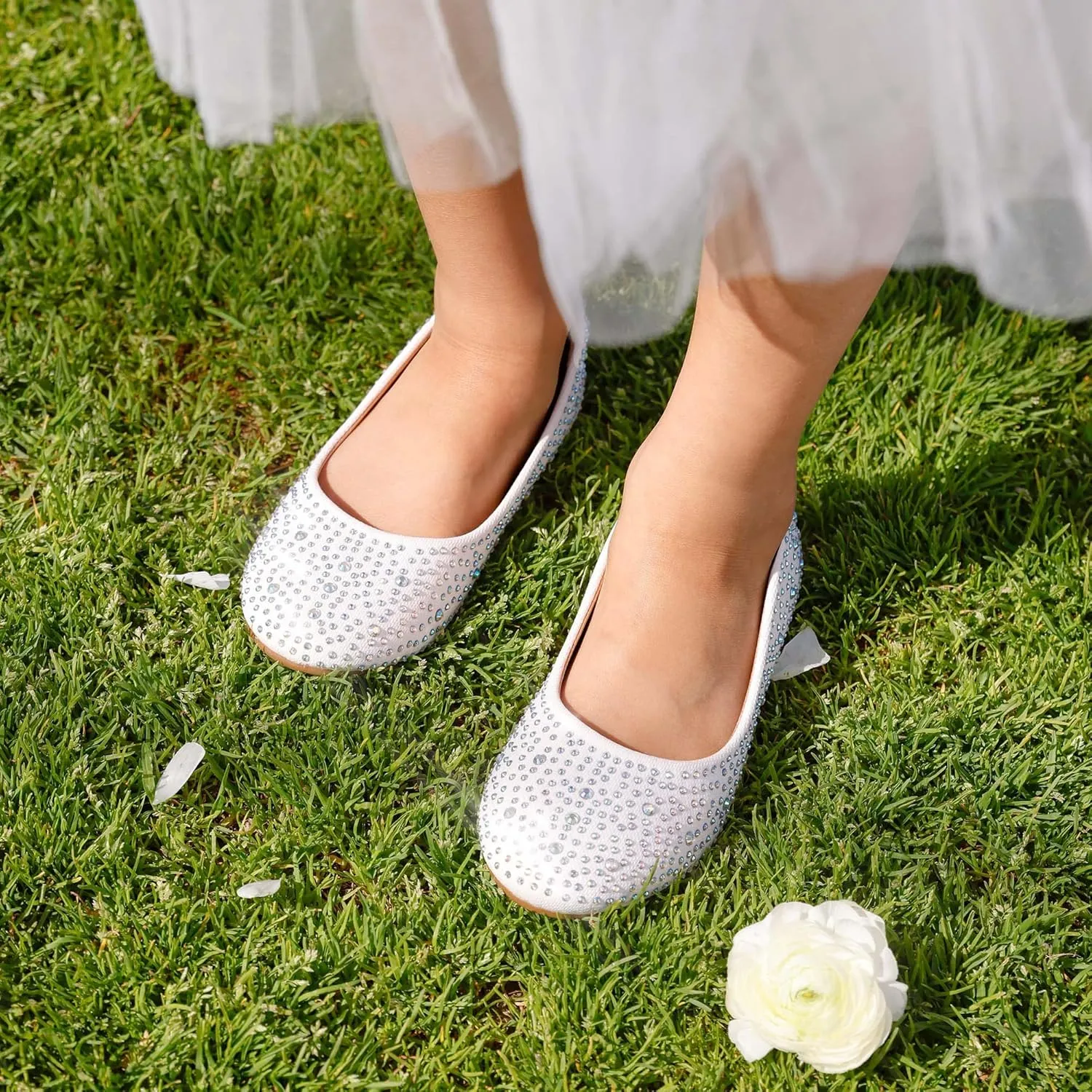 DREAM PAIRS Girls Dress Shoes Slip on Ballerina Flats for Wedding/Party