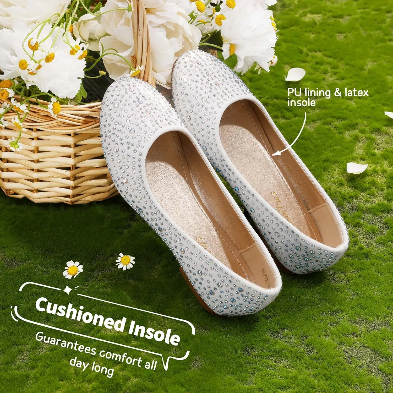 DREAM PAIRS Girls Dress Shoes Slip on Ballerina Flats for Wedding/Party