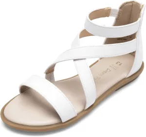 DREAM PAIRS Girls Gladiator Sandals with Zipper Strappy Sandals Toddler/Little Kid/Big Kid