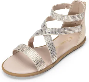 DREAM PAIRS Girls Gladiator Sandals with Zipper Strappy Sandals Toddler/Little Kid/Big Kid