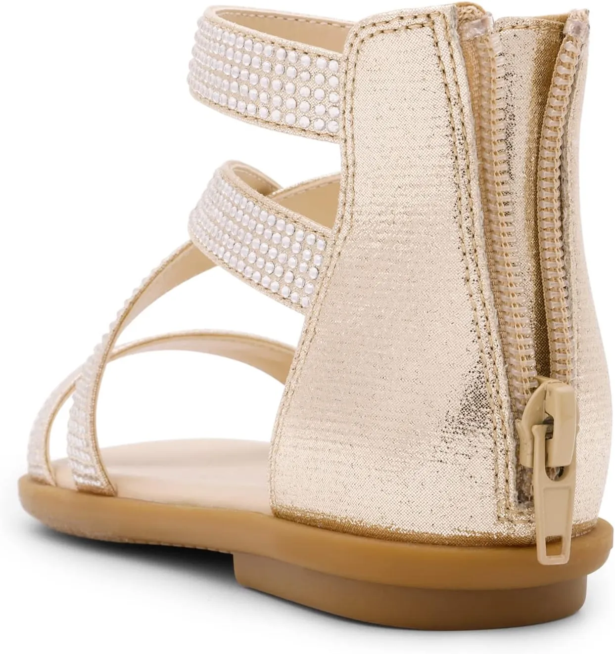 DREAM PAIRS Girls Gladiator Sandals with Zipper Strappy Sandals Toddler/Little Kid/Big Kid