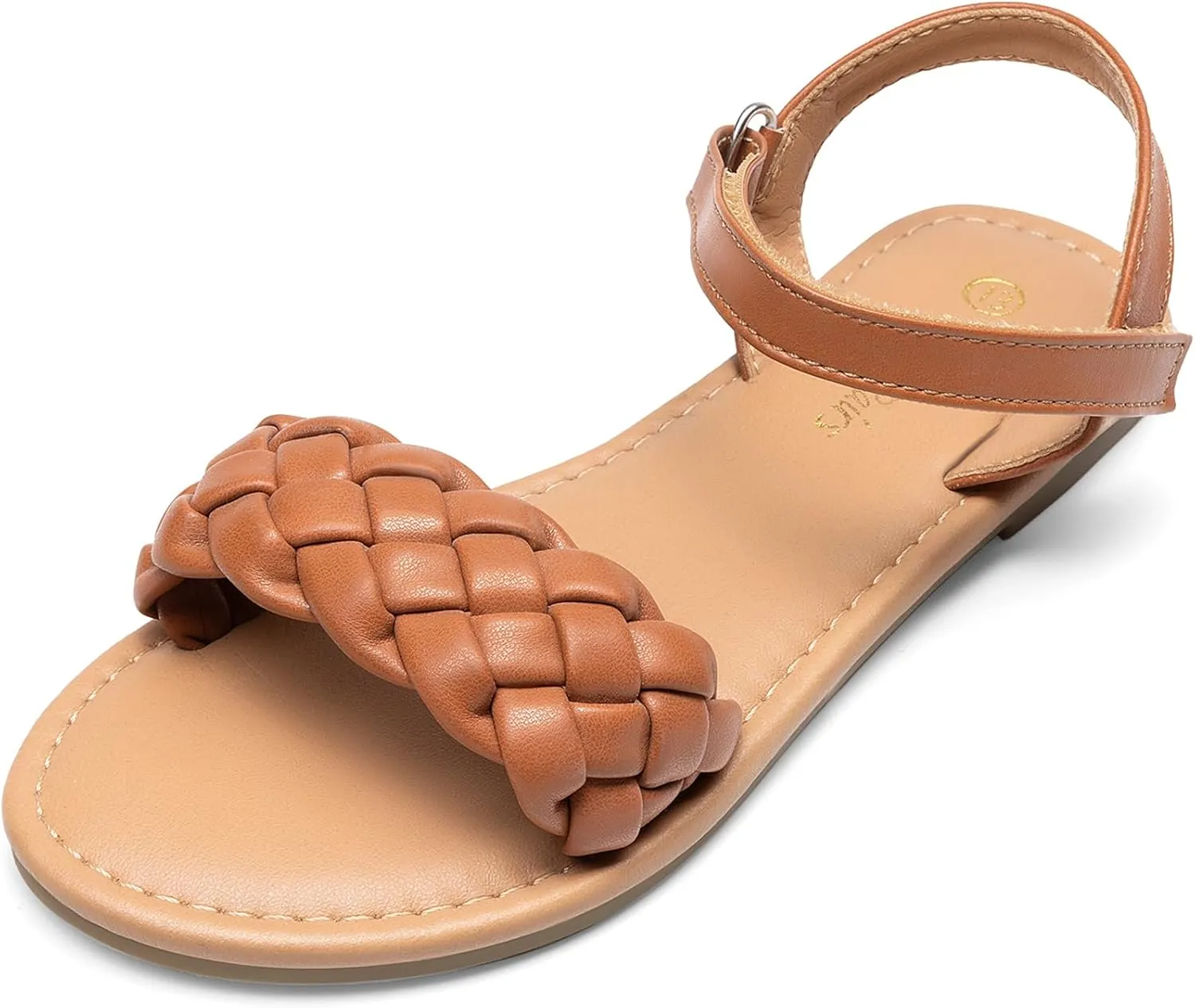 DREAM PAIRS Girls Sandals Classic Open Toe Braided Flat Sandals Summer Dress Shoes